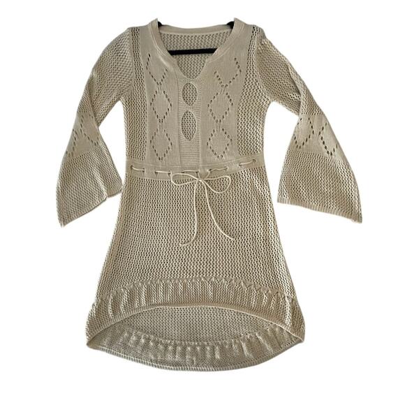 Spell Dresses & Skirts - Women’s Boho Knit Bell Sleeve Dress - M - Crochet Intricate One of a Kind - EUC